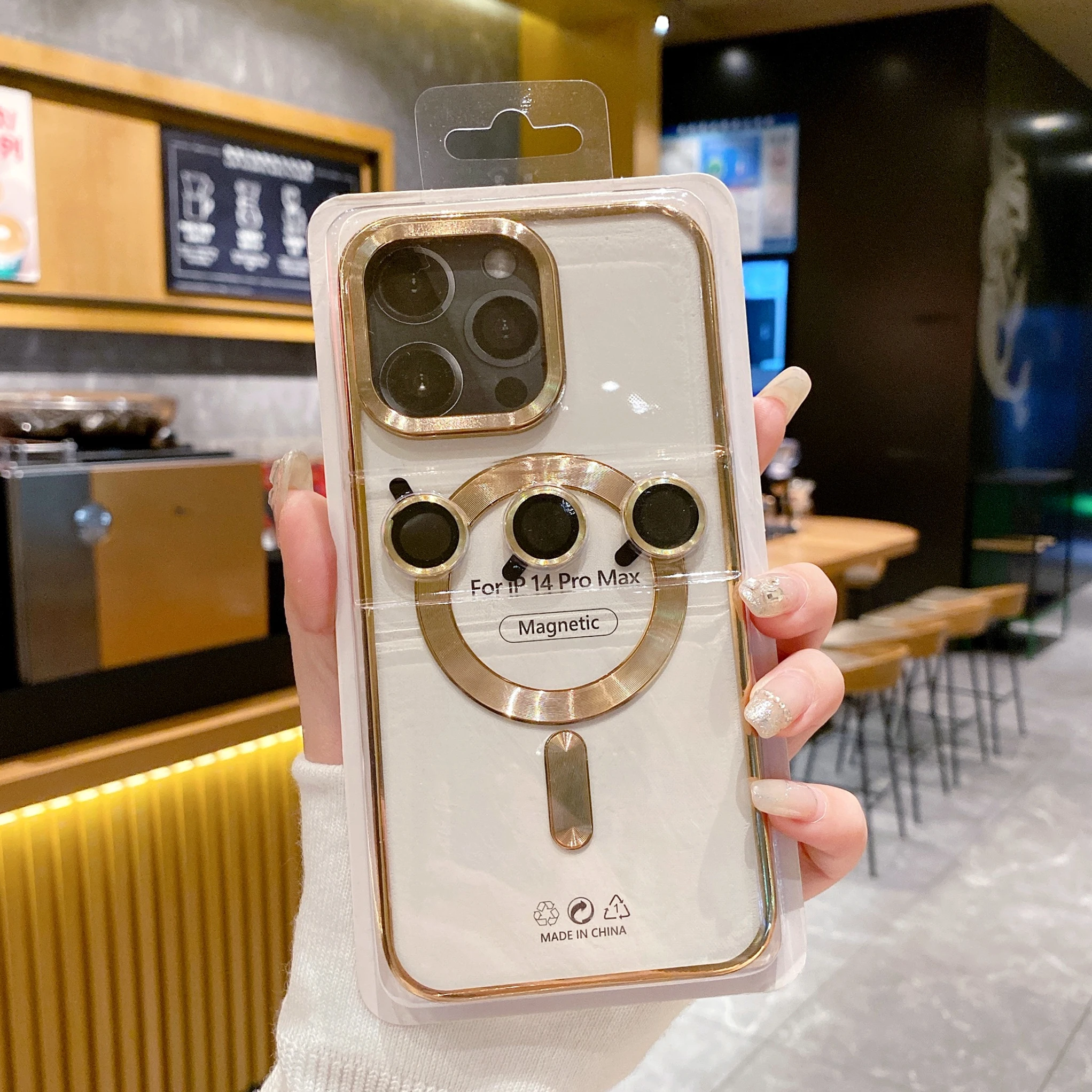 Shockproof Tpu Magnetic Phone Case with Lens Film Set Luxury Wireless Charging Phone Case for Iphone 12 13 14 15 16 Pro Max