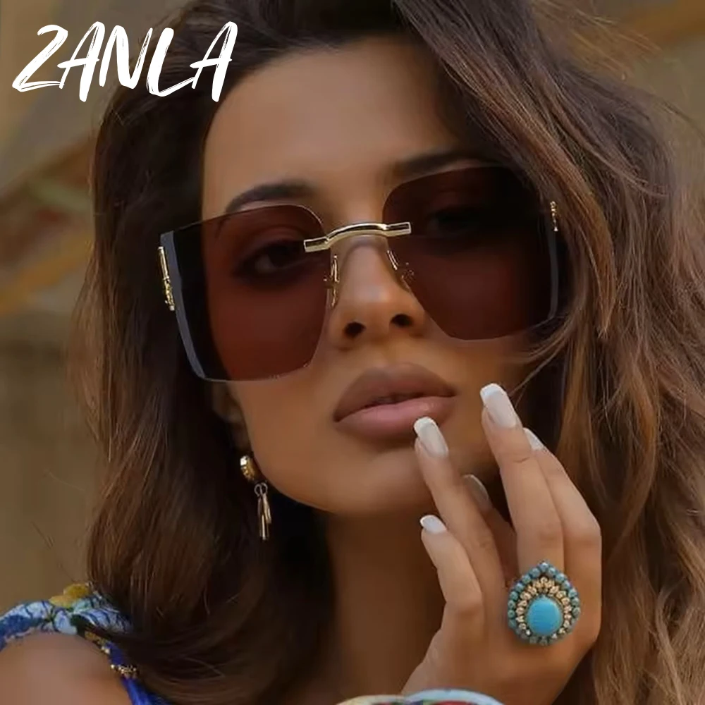 Oversized Square Shield Sunglasses - Women display picture 1