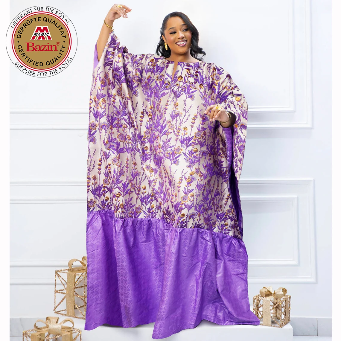 Golden African Brocade Boubou Dashiki Dress Nigerian Women Wedding Bride  Party Basin Riche Wedding Bride Party Gown Dresses