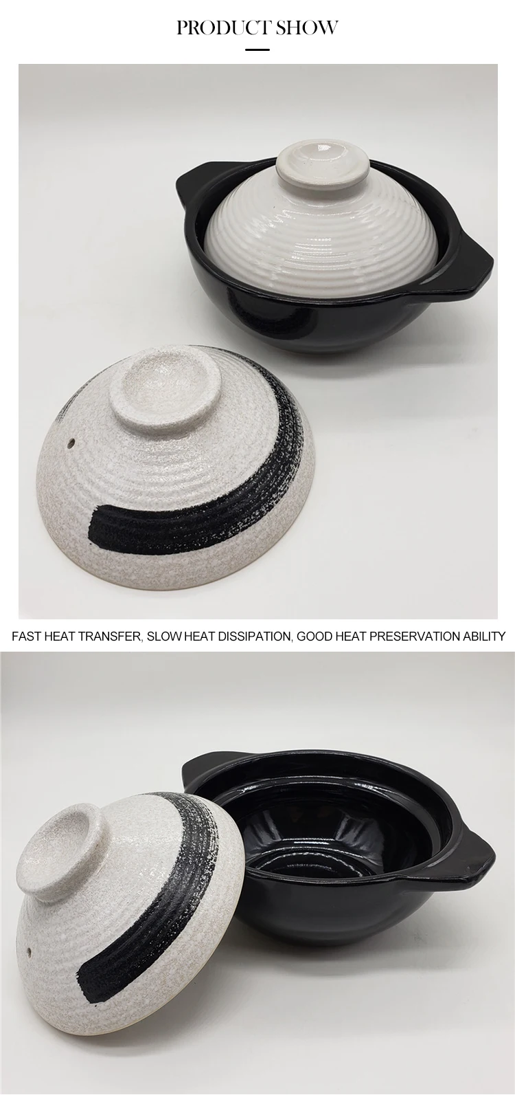 Factory New Design Ceramic Casseroles Wholesale Japanese Food Warmer