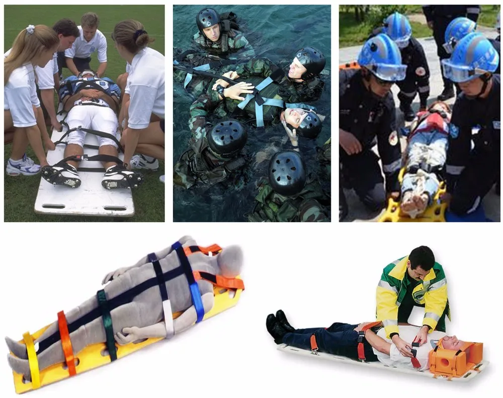 Transfer Plastic Lifeguard Rigid Spinal Spine Board Stretcher With Belt