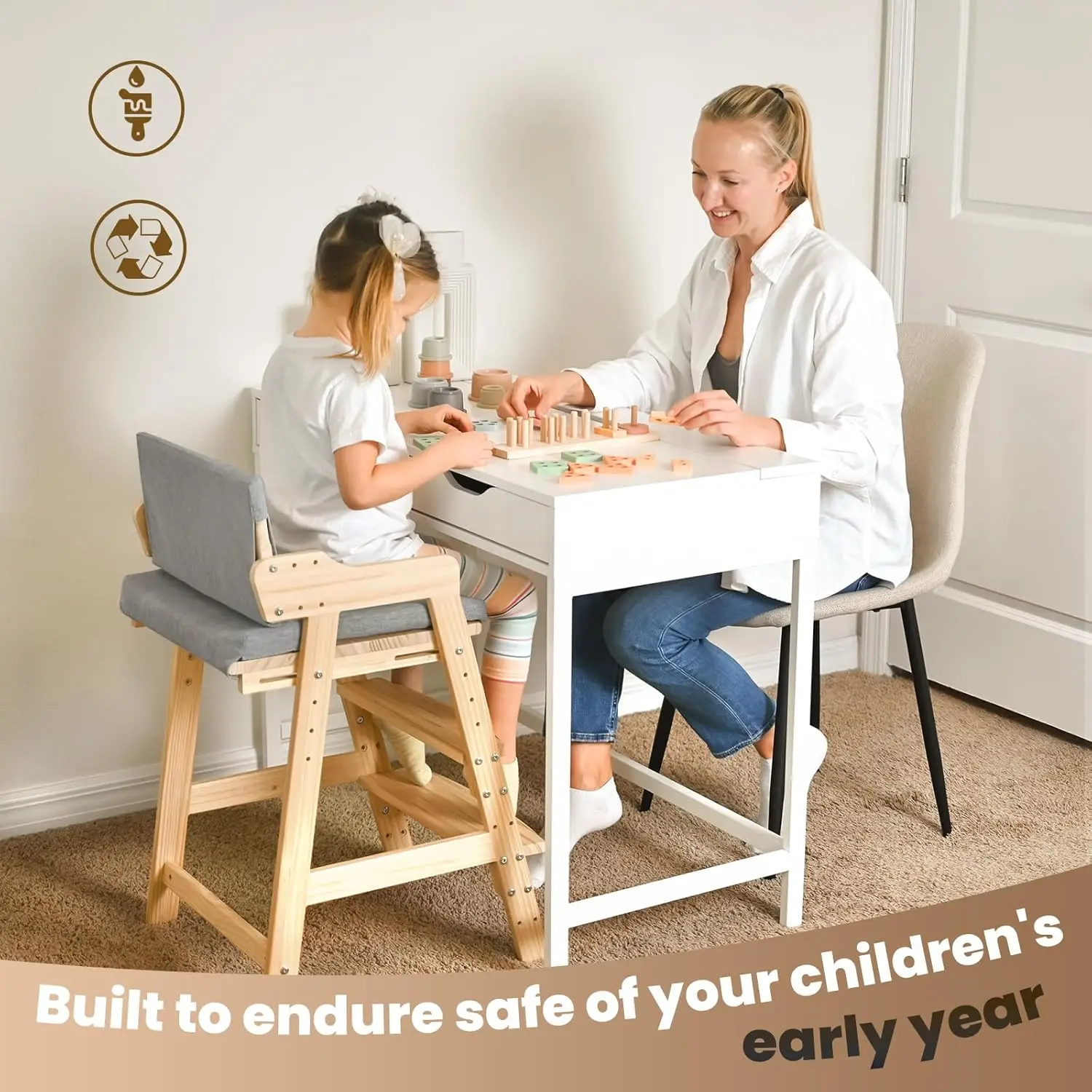 Height Adjusting High Chair