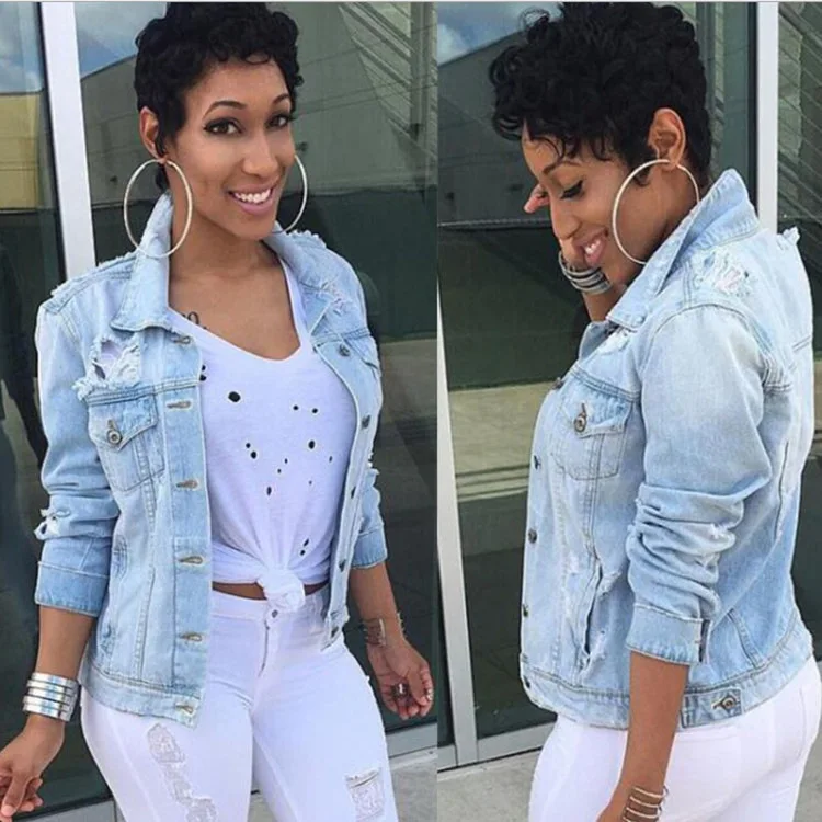 white ripped jean jacket womens