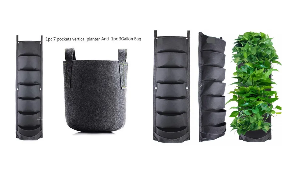 Hanging Planter Bag Felt Planting Bag Vertical Felt Garden Plant Grow