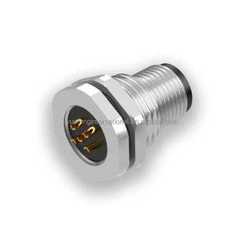 Factory Wholesale CE RoHs M12 5p B-code Plug Gold Plated Panel Mount Solder IP67 Waterproof M12 B Coded 5pin Connector with Wire