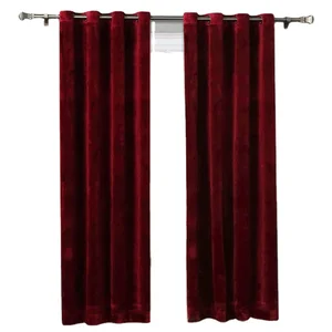 Classic Soft Solid Color Luxurious Velvet Living Room Grommet Curtains Wholesale