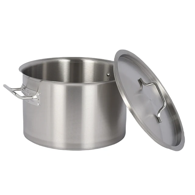 Custom Restaurant Soup Large Thickened Straight Stainless Steel Stockpot Soup Pot Restaurant Soup Pail