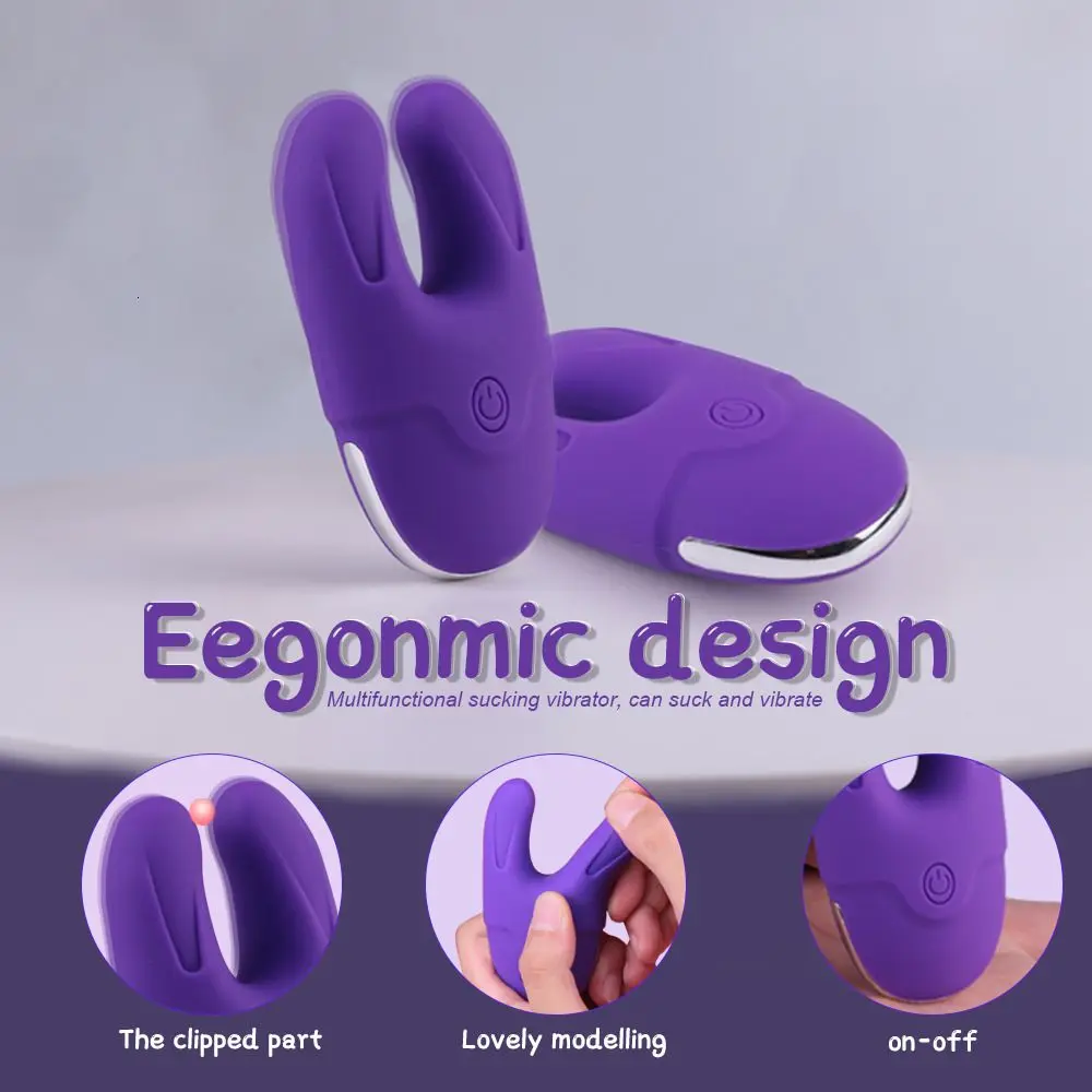 Double Motor Clitoris and Vagina Female Masturbator 7 Speed Magnetic USB  Charging Couple Flirting Rabbit Nipple Clamp Vibrator
