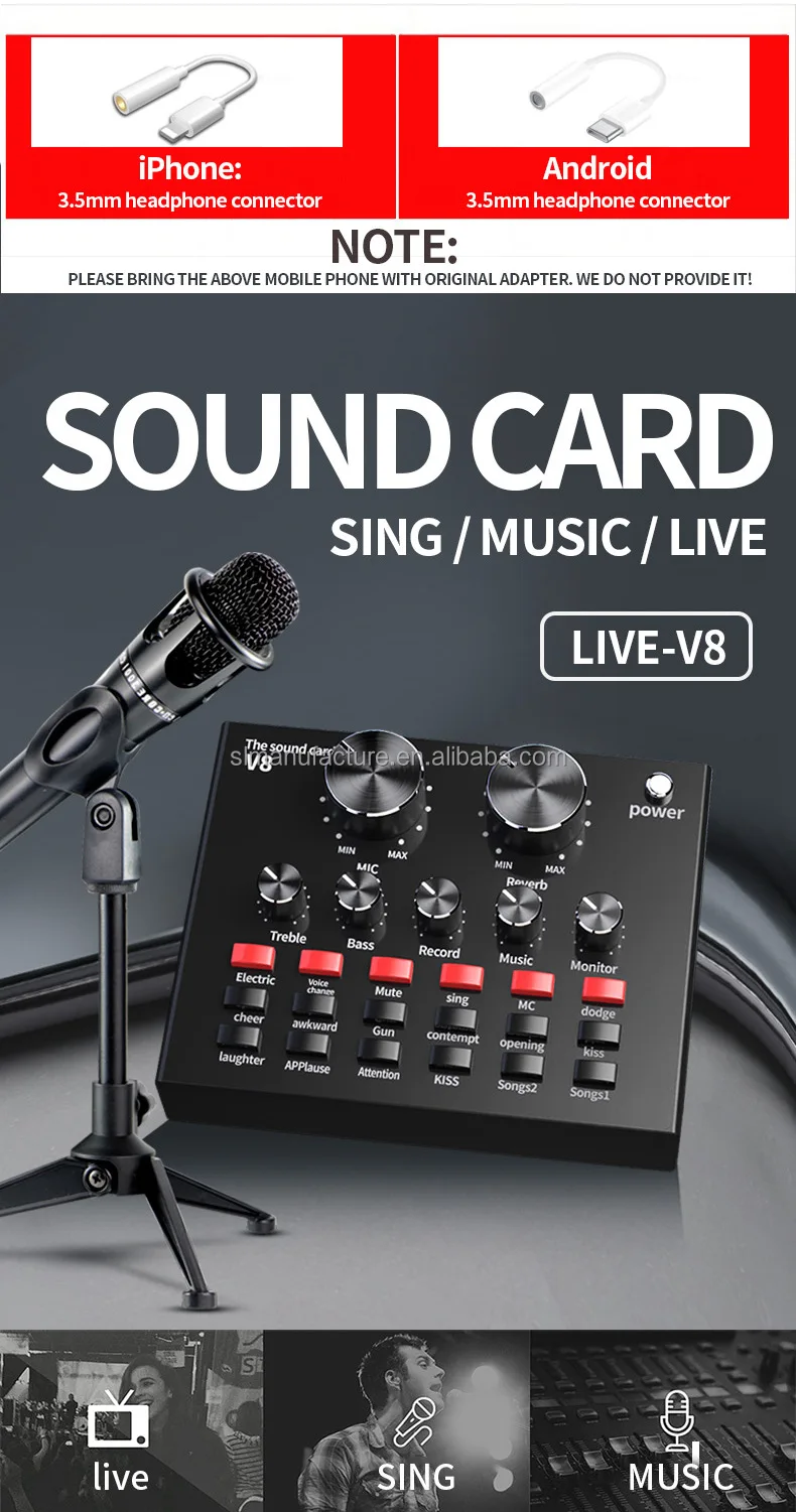 Bm800 Professional Usb Recording Studio Condenser Microphone Mic With V8 Sound Card For Karaoke Gaming Podcast Live Streaming