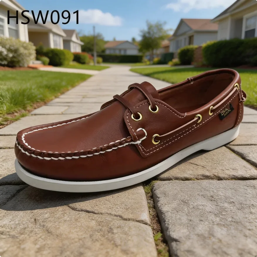 ZYF, Zapatos tipo barco casuales con cordones al estilo continental, hechos a mano, ideales para pasear por el vecindario; zapatos tipo penny modernos con propiedades antiolor, modelo HSW091