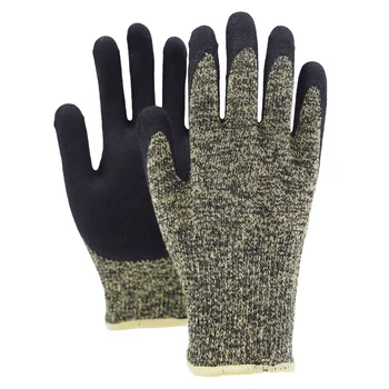 A4 Anti Cut Industrial Work Gloves Heat Resistant Aramid Neoprene Palm Coating Fireproof Safety Work