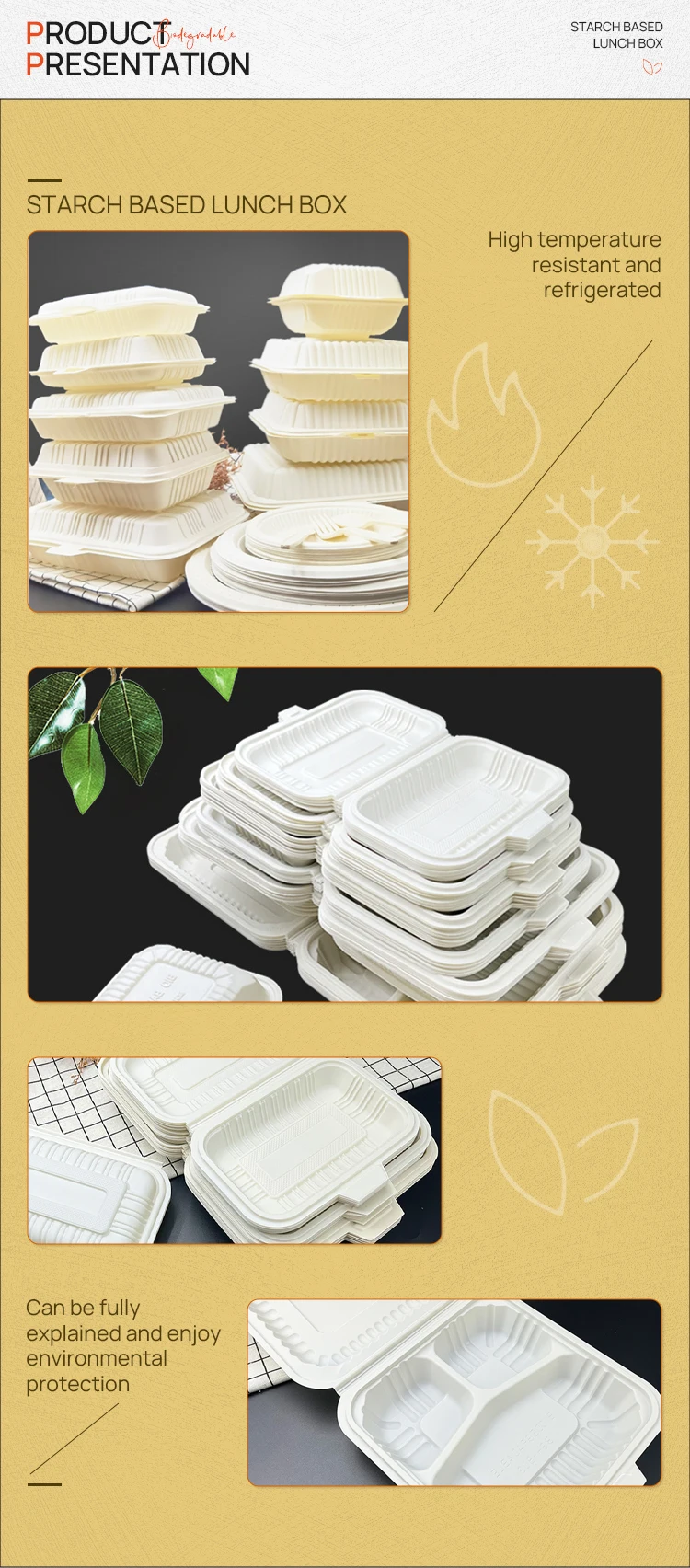 G9 15%off Biodegradable Disposable Corn Starch Food Container Lunch Box ...