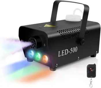 400W Portable RGB LED Smoke Machine for Christmas and Halloween Parties Wireless Remote Control for Dry Ice Effects