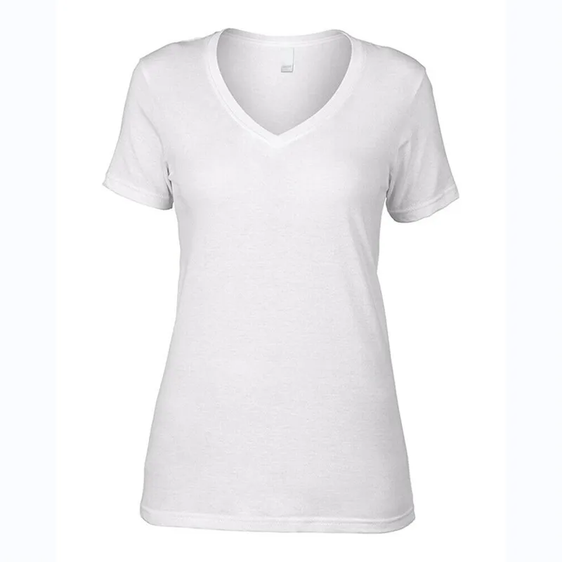 Ts110 Wholesale Womens Deep V Neck Plain No Brand T Shirts Ladies High ...