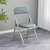 silla plegable con patas de acero inoxidable gris