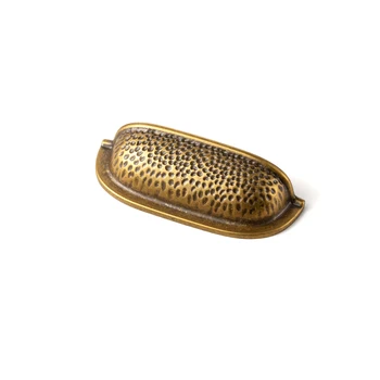 Goo-Ki 2392 Elegant Vintage Kitchen Drawer Bin Handle Hammered Texture Cabinet Cup Pulls Curved Edges Furniture Handles Knobs