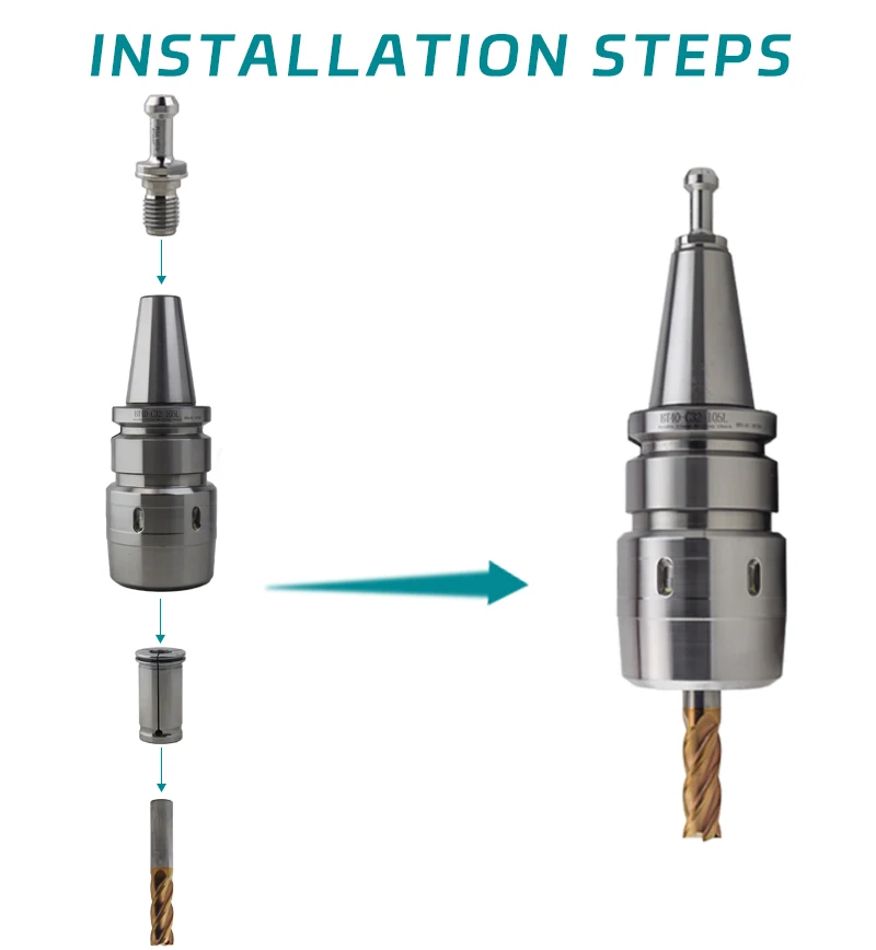 High Precision Bt40 Bt50 Hydraulic Cnc Tool Holder High Clamping Force