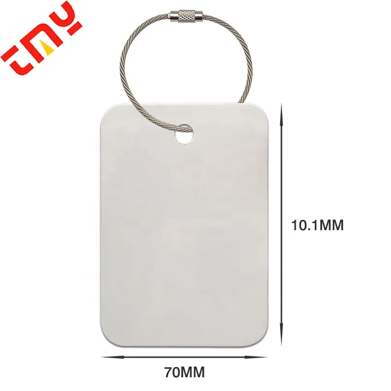 Оптовая продажа водонепроницаемая белая двухсторонняя металлическая бирка с принтом сублимационная алюминиевая дорожная для багажа