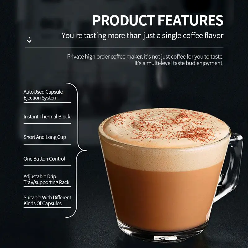 20 Bar Capsule Coffee Maker Machine Compatible Lava Blue Point With