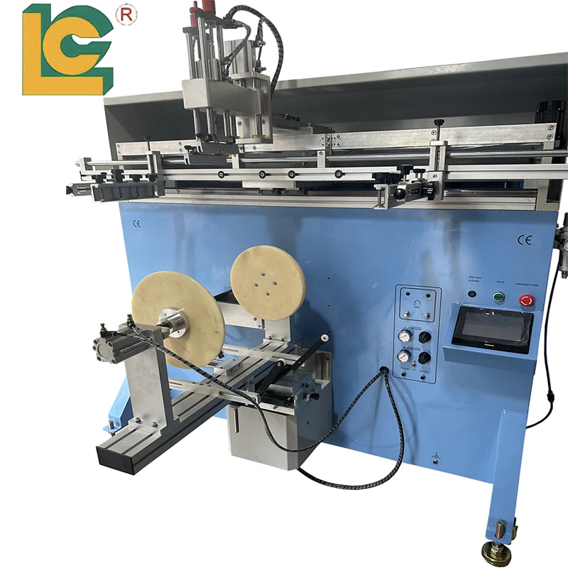 LC Series Semi-Automatic Screen Printing Machine  PLC Controlled for Emulsion Paint Barrels & Metal Buckets