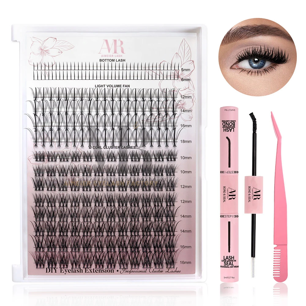 Cluster Lashes Segment C CC D DD Mix Curl Silk DIY Kit