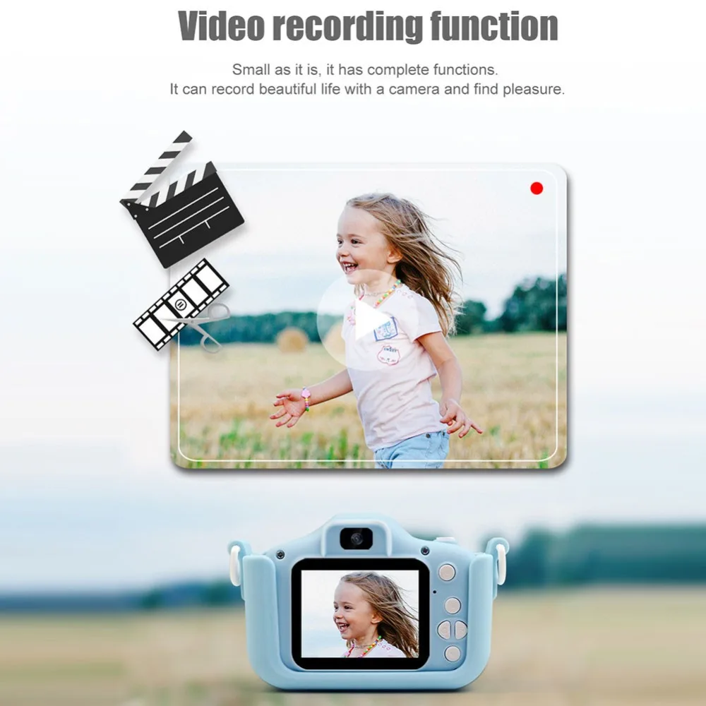Instant Kids Funny Digital Camera for Kids Cat Cartoon Child Baby Toys with SD Card CMOS Imaging Sensor