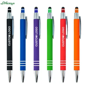 Cheap 2 in 1 Multifunction Soft Touch Metal Pen With Custom Logo Metal Ballpoint Pens With Stylus Pen for Office School Gift