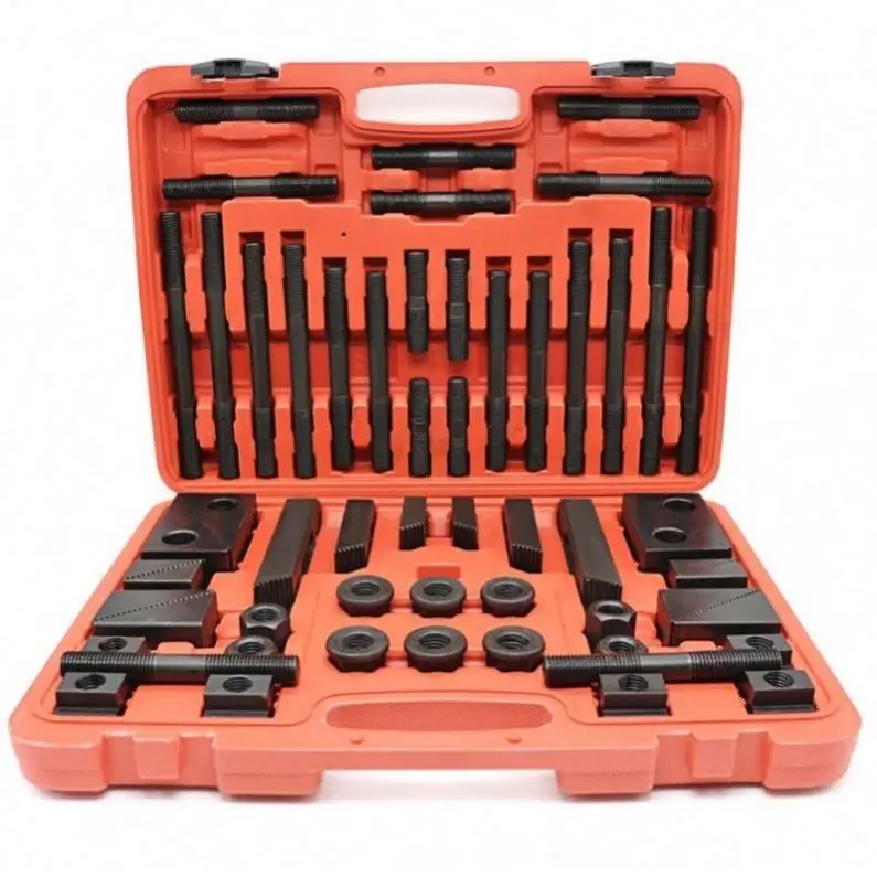 TEBAK Machine Tools 58pcs M12/M16 Clamping Kit Set T Nuts Steel Clamping Kits Mounting Kits for Wood-working Machines