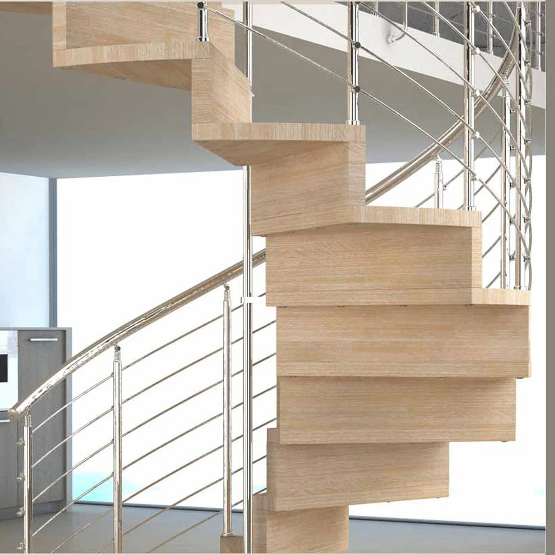 Stainless Steel Central Stringer Kit Cantilever Stairs Round Spiral Stair