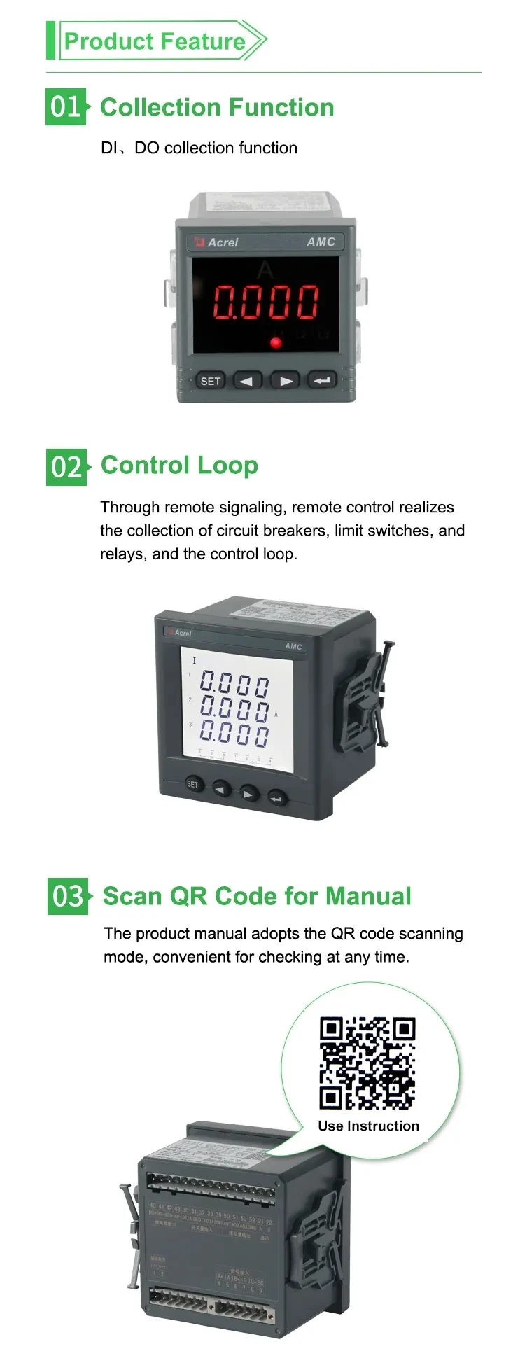 Single Phase Smart Modbus Digital Ammeter With 1 Analog Programmable 4