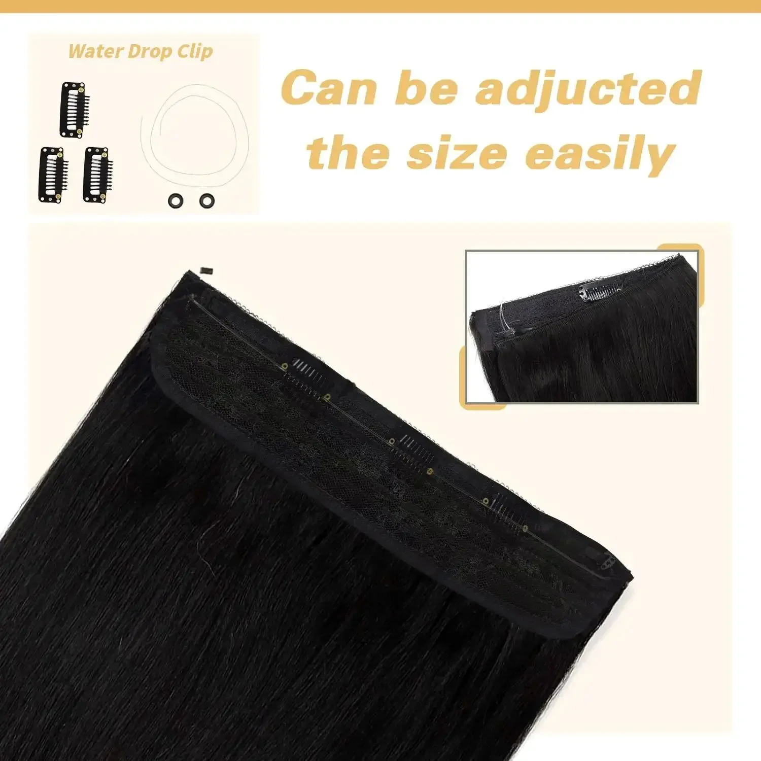 One Piece Fish Line Hair Extensions 120g Natuurlijk Steil 16-26 100% Echt Haar_voghion.com