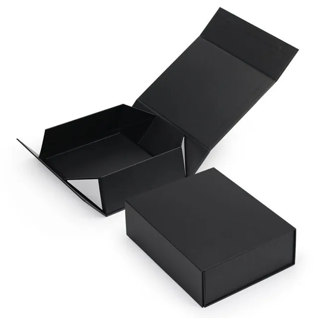 Customization Luxury Magnetic Cosmetic Box Printing Cardboard Folding Boxes Black Paper Packaging Gift Boxes For Men