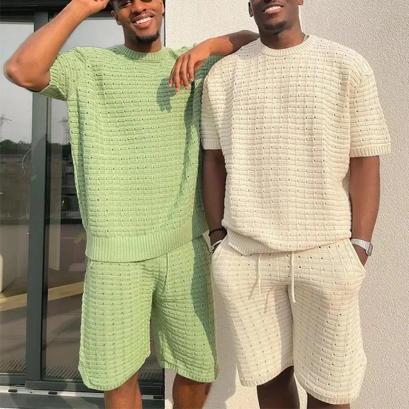 トップス Kamiya mens summer knit Mens Knit Shorts Set, Knit Tank Top, Knit Shirt Men, Men's