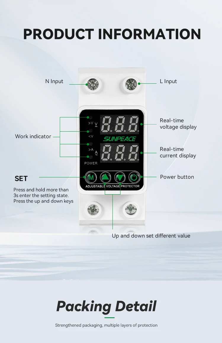 63A 80A 100A AC DC AVP Din Rail Three Phase Over Under Voltage Protector For Photovoltaic PV Solar System 4 63A 80A 100A AC DC AVP Din Rail Three Phase Over Under Voltage Protector For Photovoltaic PV Solar System 4