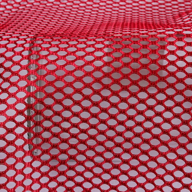 Полиэстеровая трикотажная прочная сетчатая ткань 100D с большим отверстием для глаз, для вязания детского манежа и сумок, карманная Полиэстеровая ткань для продажи