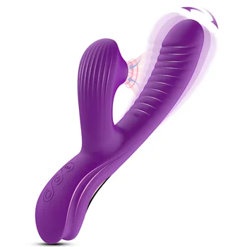 Rabbit Sucking Vibrator for Clitoral G Spot Stimulation for Women Couple Vibrating Finger Massager with 3 Suction 10 Vibration