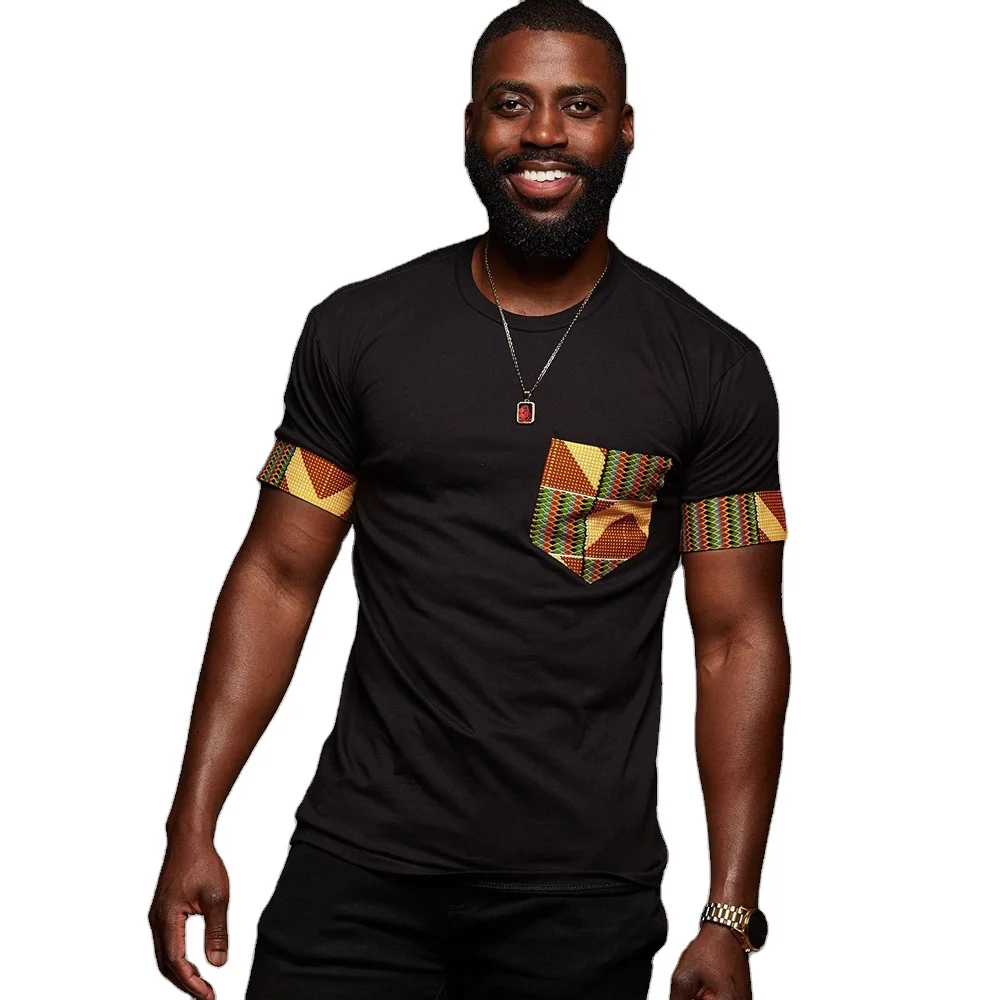 Popular Summer African 100% Cotton Wax Fabric Patchwork Batik Vintage Plus  Size T-shirts Africa Clothing for Men