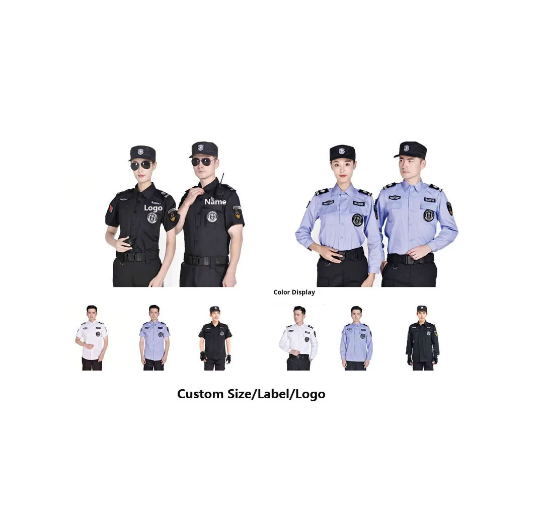 Customized Security Shirt Logo Print Design Security Guard Uniform Suit Security Guard Officer Unifo