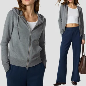 High Quality Blank Full Zipper Sportswear Winter New Design Workout Vintage Women Hoodies 1pc Gym Fitness Jacket