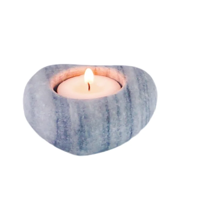 Natural Stone Marble Black White Grey Yellow Candle Holder Holders