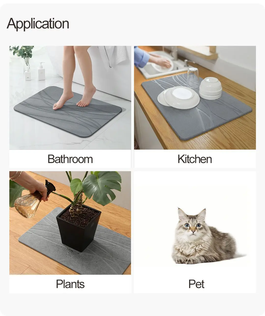 Wholesale Eco Friendly Diatomite Bath Mat Super Absorbent Diatomaceous Stone Earth Mat Buy