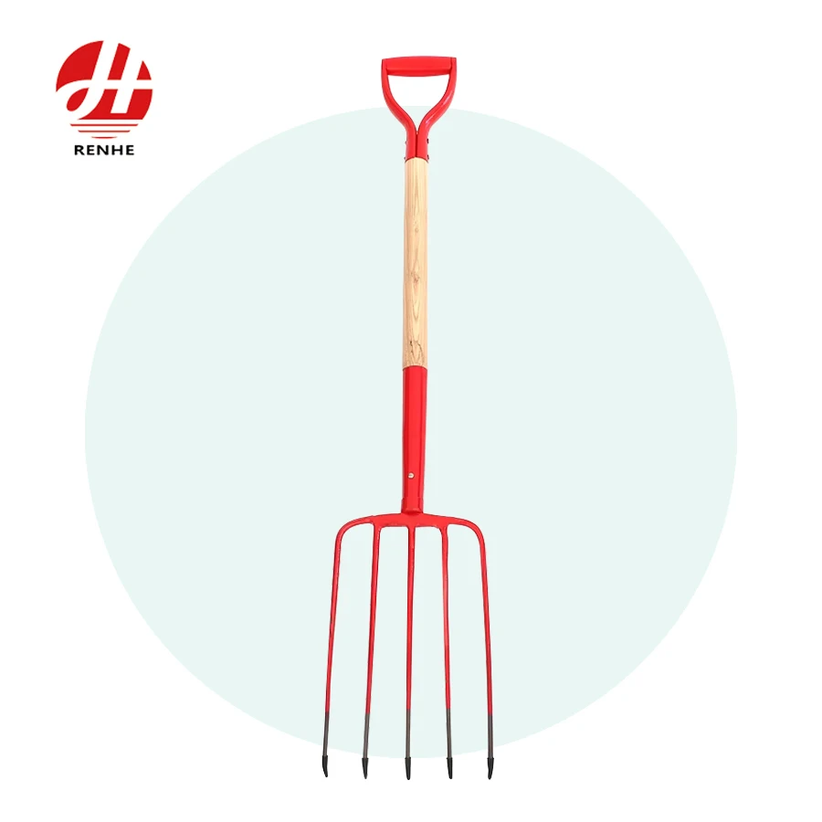 High Quality Custom Hand Tools Metal Garden hay Fork  with Wooden Handle