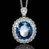 Blue pointed crystal pendant with Chopin chain