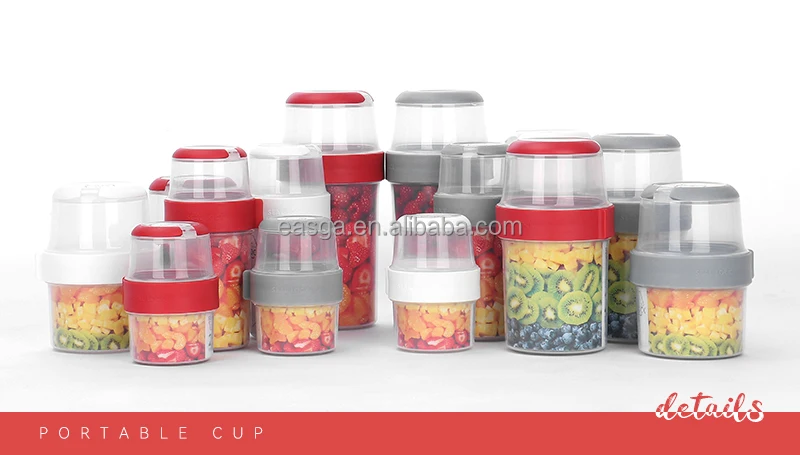 Portable Yogurt Salad Fruit Complementary Double Layer 2 Way Container Storage Salad Cup with Screw Lid