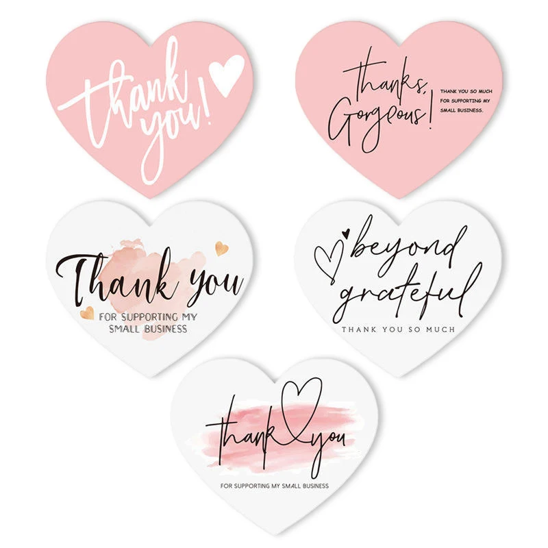 Personalized Luxury Heart Shape Greeting Card Paper Card Printing Custom Logo Business Gifts Thank You Card