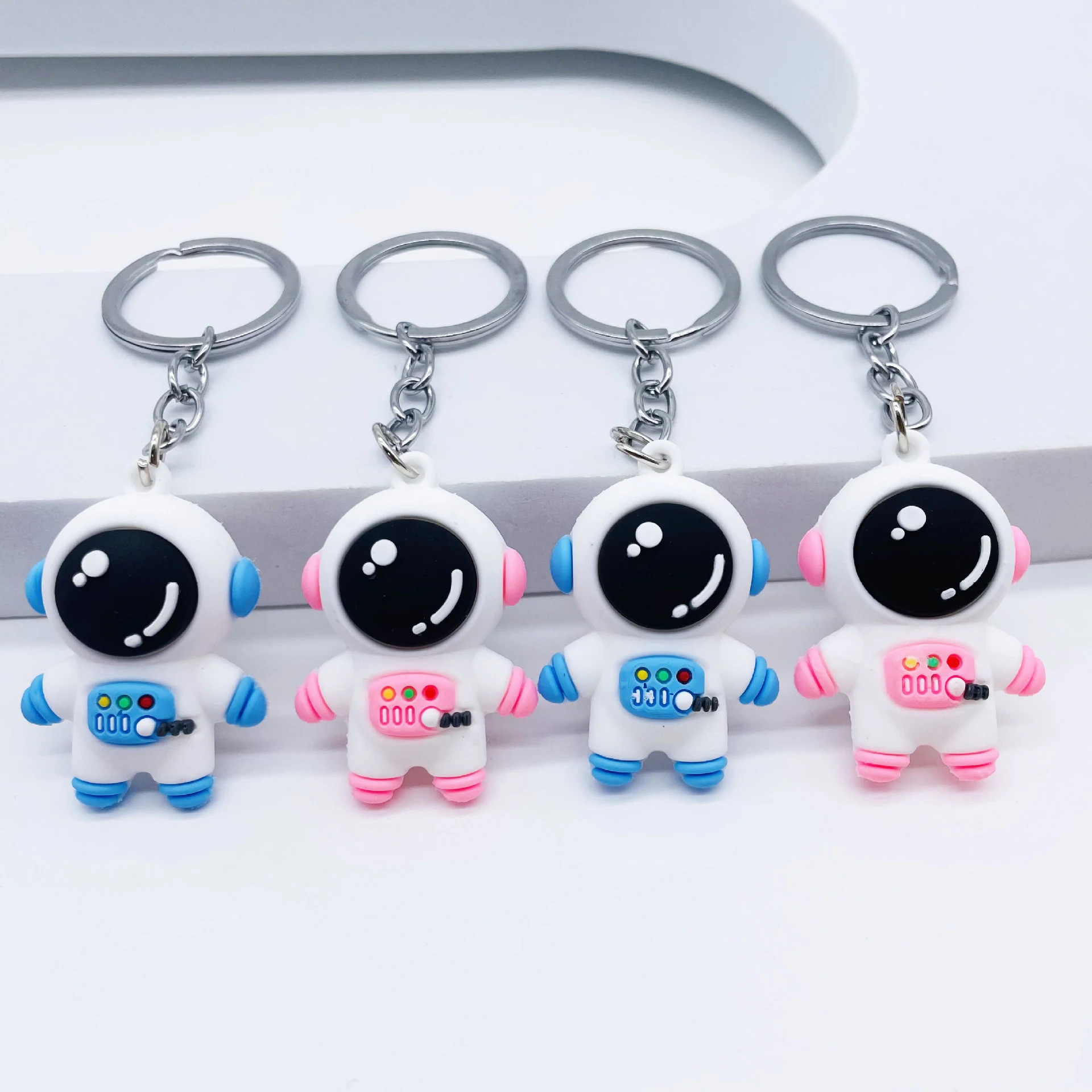 Cartoon Astronaut Keychain PVC Soft Rubber Keyring Student Backpack Pendant Small Gift Key Accessories Wholesale 1