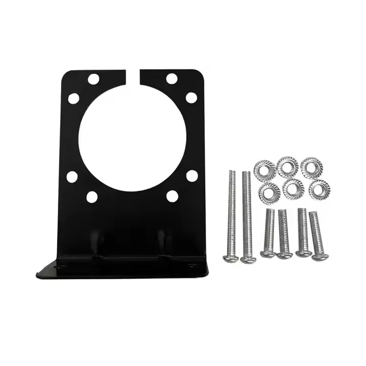Factory Price 4-Way Flat Plug to 7-Way Round Blade Trailer Socket With Mounting Bracket for Trailer Connector
