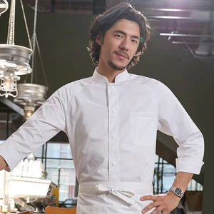 Chef Yibang Long Sleeve Men's Kitchen Accessories Autumn Winter Work Clothes for Hotel Restaurant Restaurant Bar Uniforms