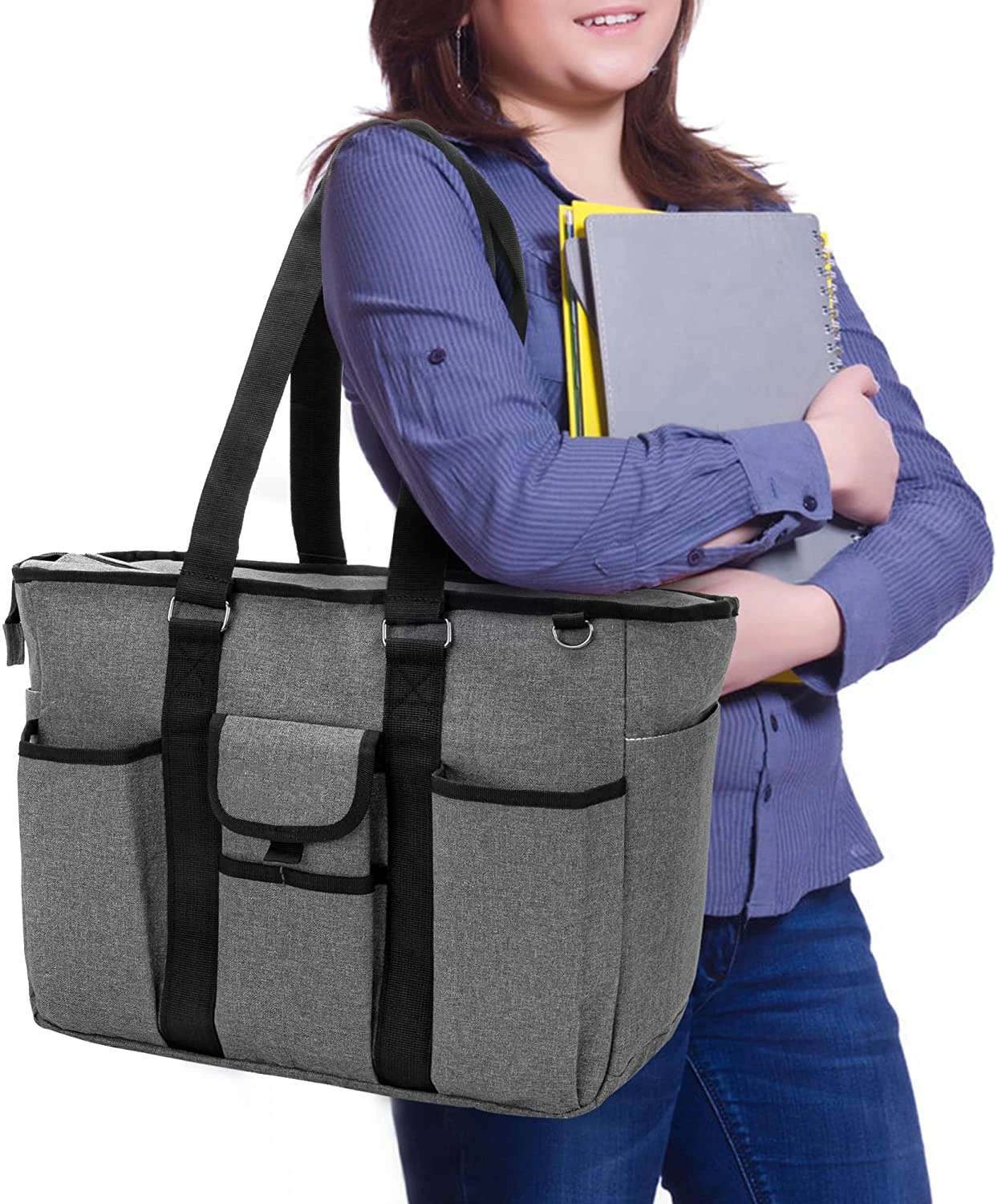 Source Custom Waterproof Padded Teacher Utility Bag Organizer Tote Bag With  Laptop Sleeve on m.