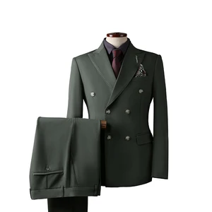 Men's TR 3-Piece Formal Suit Solid Color Double Breasted Zipper Fly Pants Plus Size Anti-shrink Anti-Wrinkle Weddings Business